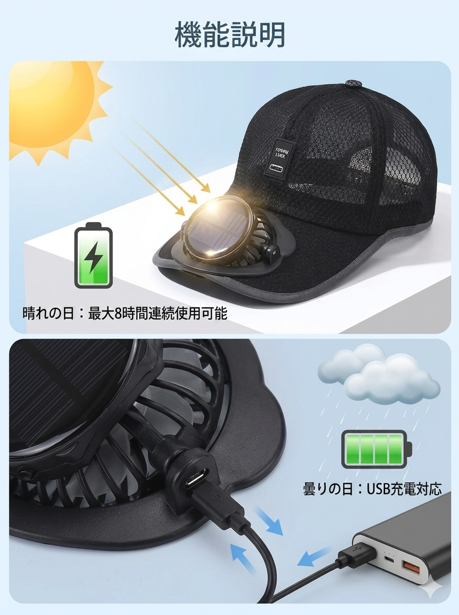 FreshAir™ 涼風送る日よけ帽